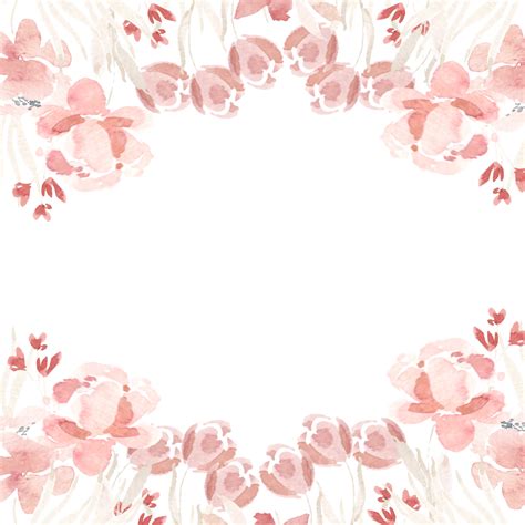 Fundo De Moldura De Flor Aquarela Rosa Empoeirada Png Casamento Floral Convite Imagem Png E