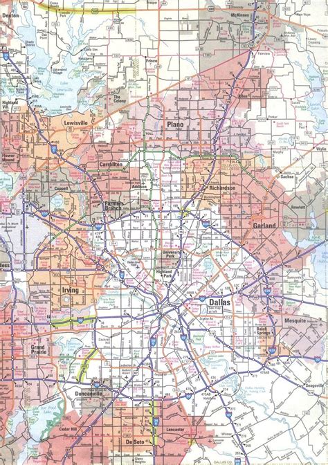 Map Of Dallas Subburbs Map Of Dallas Texas Urban Center Metropolitan