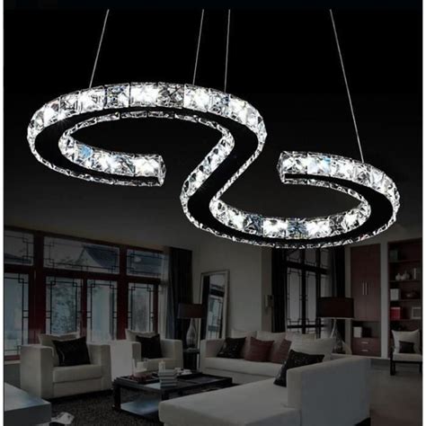 W Led Lustre Moderne En Cristal Led Cristal Lustre Blanc Froid