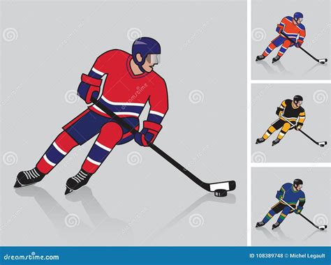 Ice Hockey Player In Action Stock Vector Illustration Of Jersey