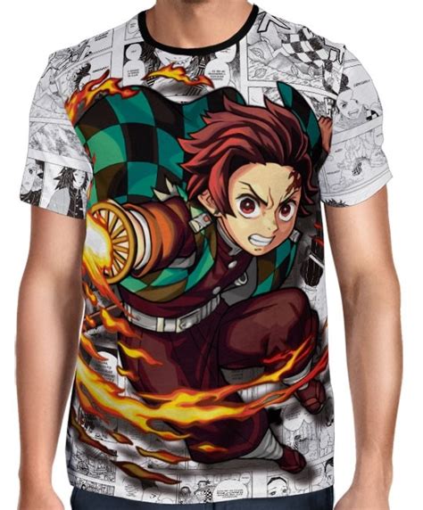 Camisa Mangá Kimetsu No Yaiba Tanjiro E Nezuko Camisas Full