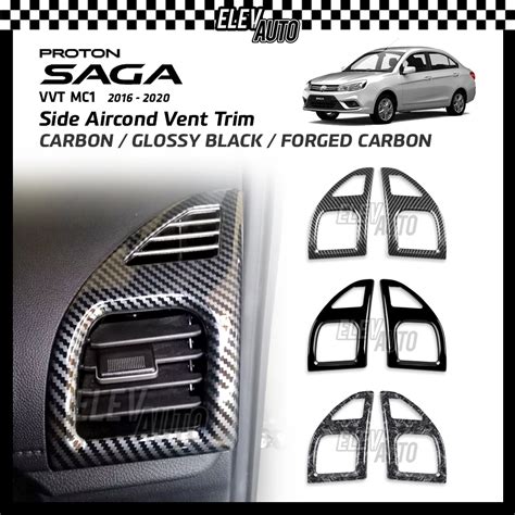 Proton Saga VVT MC1 2016 2020 Aircond Vent Trim Cover Carbon Fiber