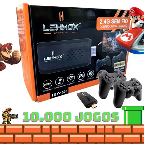 Video Game Console Stick Retro 4k HDMI 10000 Jogos 2 Controles Sem