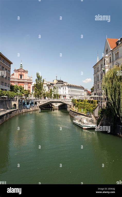 Ljubljana Triple Bridge Tromostovje Slovenia Fotos Und Bildmaterial