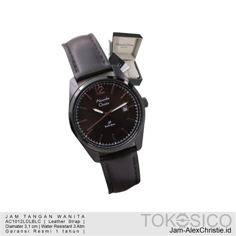 Jam Alexandre Christie Wanita Primo Steel AC 1012 Full Black Leather