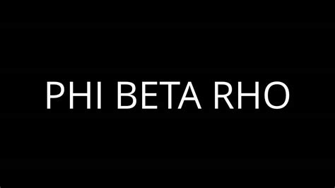 Phi Beta Rho Youtube