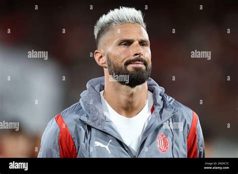 Monza Italy Th Aug Olivier Giroud Of Ac Milan Looks On