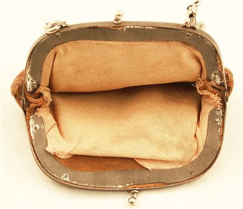 Antique Leather Coin Purse With Chain Just Darling From Easterbelles