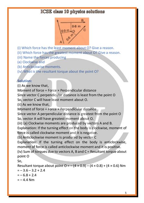 Solutions Of Chapter 1 Force For Icse Class 10 Physics Pw