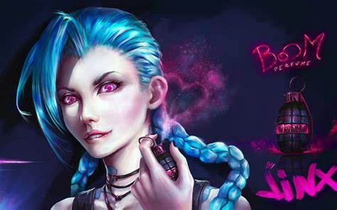 Jinx Loose Cannon Game Woman League Of Legends Girl Amethyst Eyes