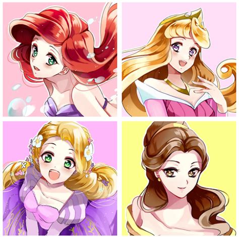 Princesas Da Disney Versão Anime Complexo Geek