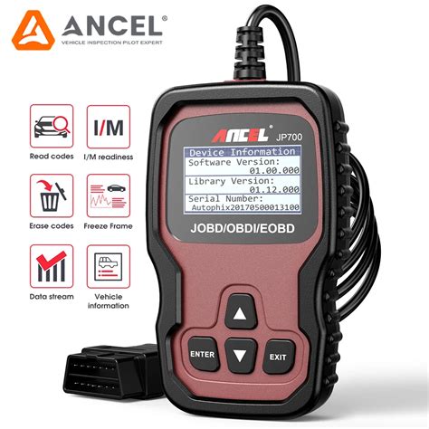 ANCEL JP700 OBD2 Automotive Scanner Engine Check Code Reader JOBD EOBD