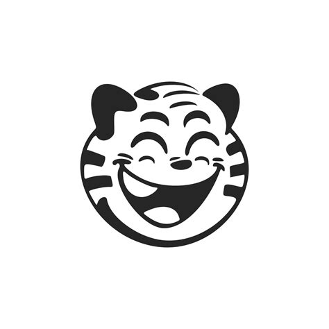 Elegant Black And White Cute Tiger Logo Good For Business And Brands 20205415 Vector Art At