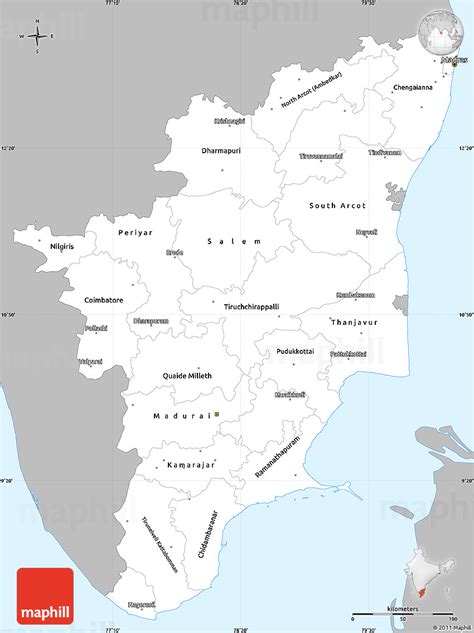 Tamil Nadu Political Outline Maps 100 Nos A4 Size 53 OFF