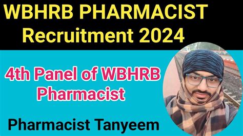 Wbhrb Pharmacist Recruitment Wbhrb Th Panel Of Pharmacist