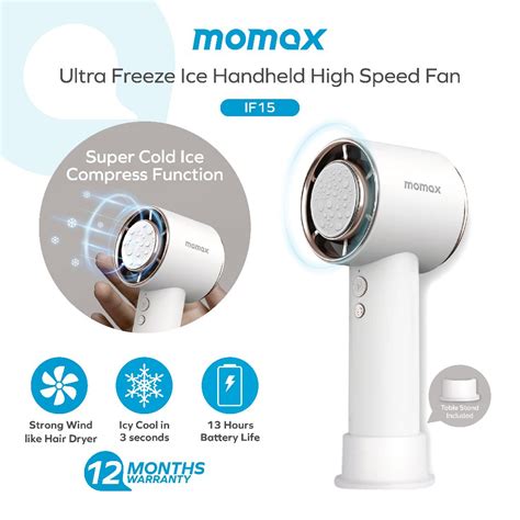 Momax If15 Ultra Freeze Ice Handheld High Speed Fan Shopee Singapore