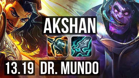 Akshan Vs Dr Mundo Top Rank 4 Akshan 72 Winrate 7 1 4 Tr