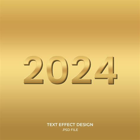 Premium Psd Luxury 2024 Text Effect Gold Design Editable On Photoshop