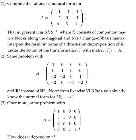 Solved Compute The Rational Canonical Form For Chegg