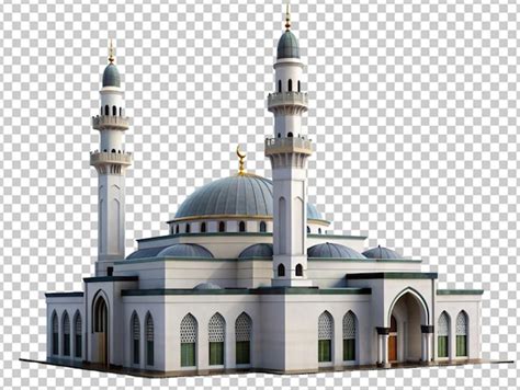 Premium PSD Mosque And Minaret On Transparent Background