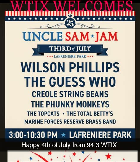 Uncle Sam Jam 2021 Wtix Fm