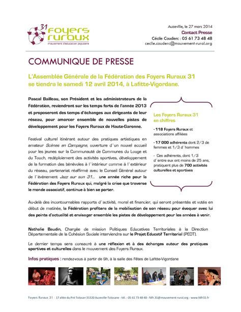 Calaméo Assemblée Générale 2014 Communiqué De Presse