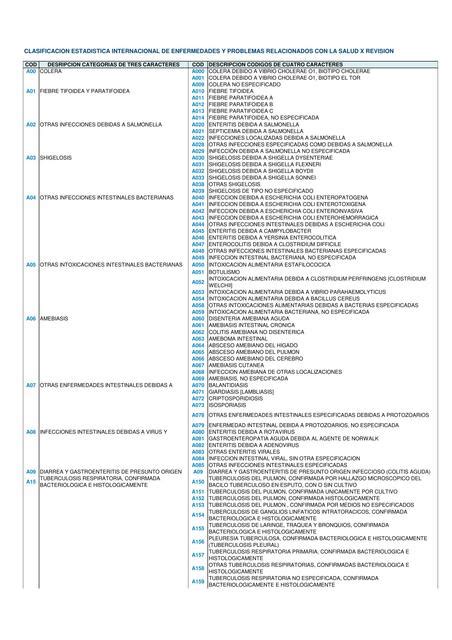 Clasificaci N Estad Stica Internacional De Enfermedades Y Problemas