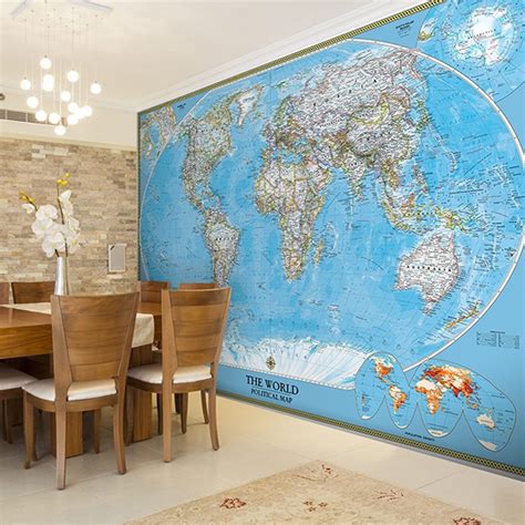 Political World Map Wall Mural At Map Images