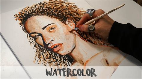 Watercolor Paintng Curly Hair Youtube