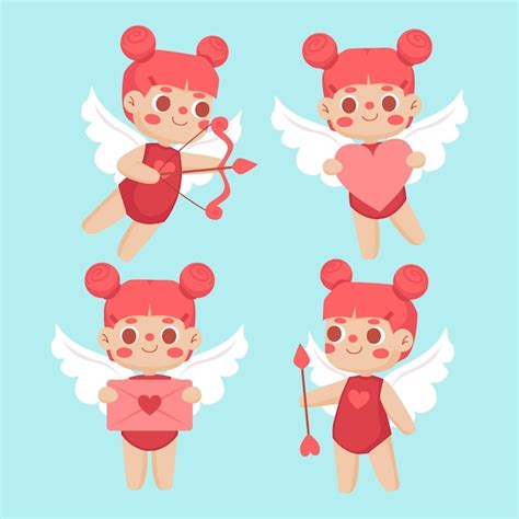 Colecci N De Personajes De Cupido En Dise O Plano Vector Gratis