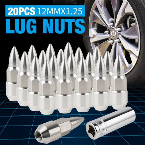 Spike Lug Nuts With Key 12x125 For Nissan Altima 350z 370z Nicecnc