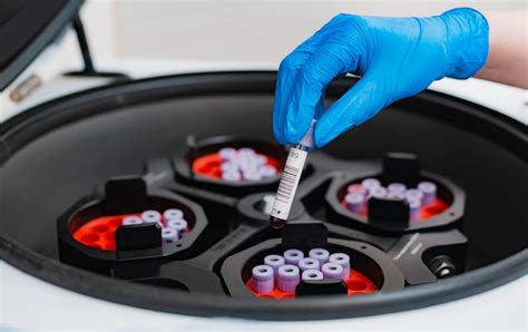 Premium Photo A Test Tube With Blood Tests Is Placed In A Centrifuge