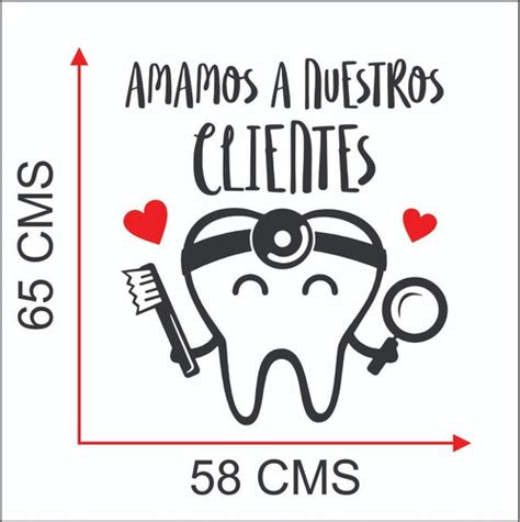 Vinil Decorativo 65x58cms Muela Clínica Dental Meses sin intereses