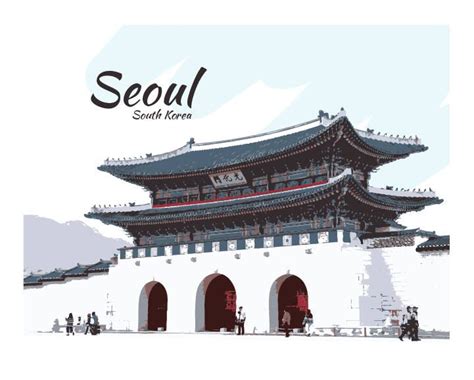 Seoul Art Print Gwanghwamun Gate Seoul Poster Gyeongbukgung Etsy