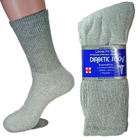 Cotton Plus Diabetic Socks Mens And Women Crew Style Physicians Approved Socks 3 6 12 Pack