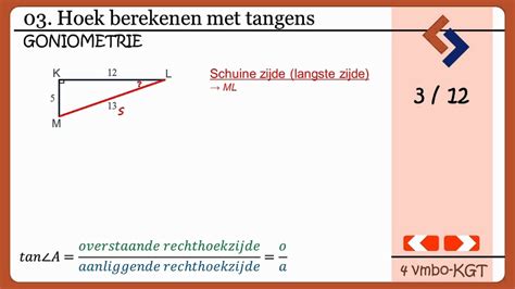 Hoek Berekenen Met Tangens Serie Goniometrie Youtube