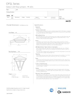 Fillable Online Op L Series Philips Lighting Fax Email Print Pdffiller