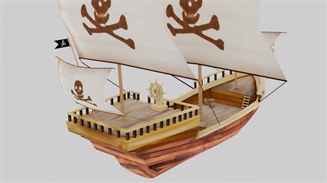 Low Poly Pirate Ship GameDev Market