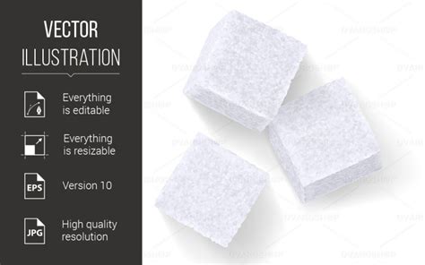 White Sugar Cubes - Vector Image #116966 - TemplateMonster