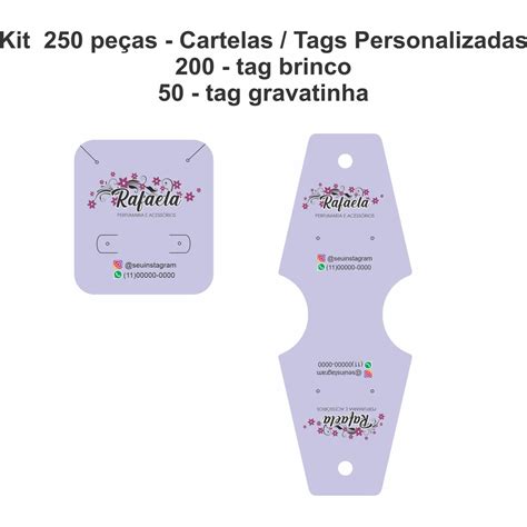 Kit 250 Cartelas Personalizada Para Embalagem De Joias Semi Joias