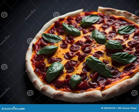 A Steaming Hot Pizza With Melted Cheese Stock Illustration Illustration Of Cuisine Dish