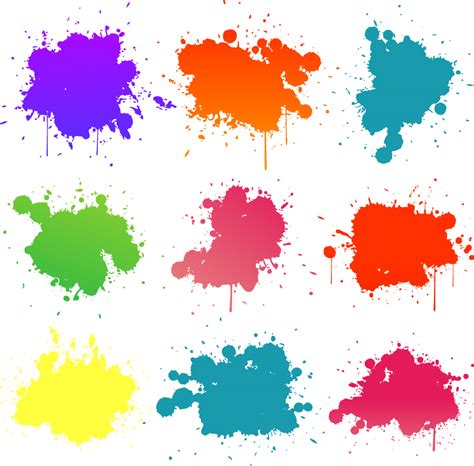 Bezierinfoベジェインフォ カラフルなインクの染み Colored Blots On The White Background イラスト素材