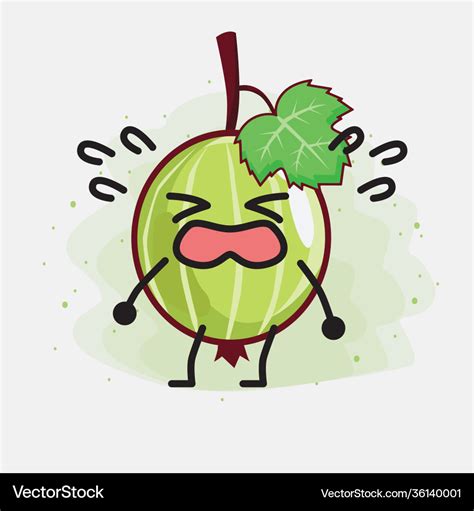 Cute Gooseberry Fruit Mascot Character Royalty Free Vector