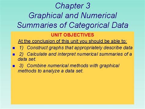 Chapter 3 Graphical And Numerical Summaries Of Categorical