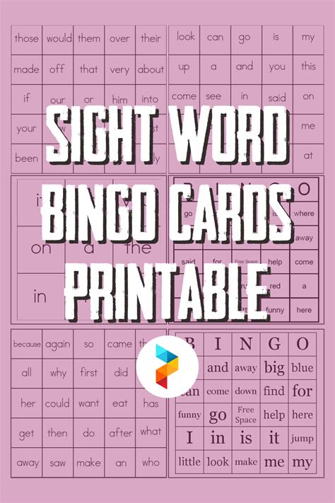 Sight Word Bingo Cards Free Pdf Printables Printablee