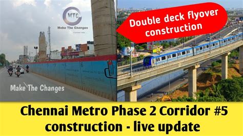 Double Decker Flyover Construction Chennai Metro Phase 2 Corridor 5 Cmrl Phase 2 Chennai