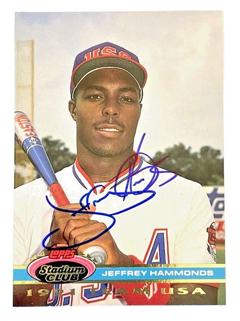 Jeffery Hammonds Signed Autographed Topps Baseball Card Team Usa Ebay