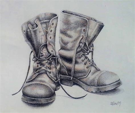 Old boots, dot art by rougealizarine on DeviantArt | Pintura de zapato ...