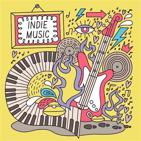Premium Vector Hand Drawn Indie Music Illustration