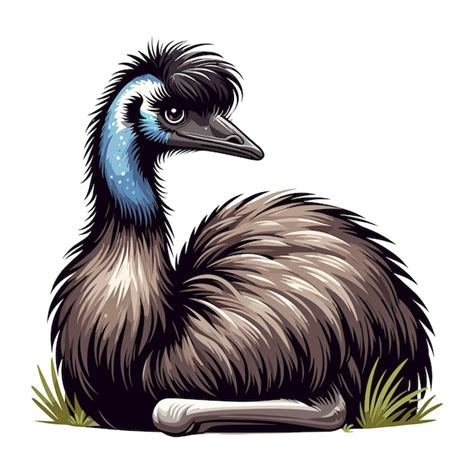 Premium Vector Cute Emu Vector Cartoon Illustration